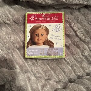 Classic silver doll earrings for American girl dolls